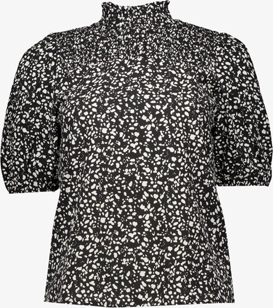 TwoDay dames blouse zwart met witte print