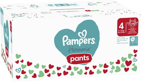 Pampers Harmonie Pants - Maat 4 (9kg-15kg) - 168 Luierbroekjes - Maandbox - Pampers