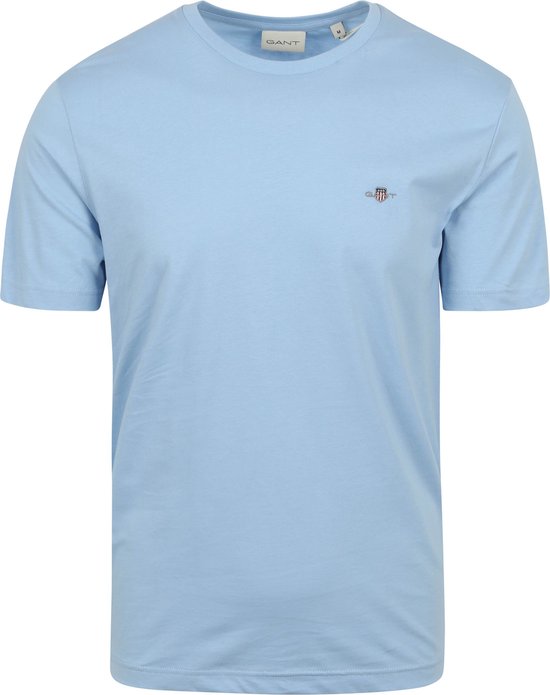 Gant - T-shirt Shield Logo Lichtblauw - Heren - Maat XXL - Regular-fit