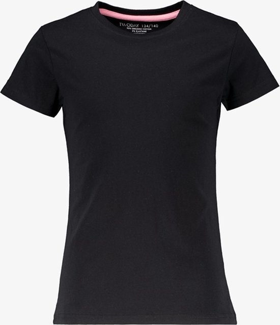 TwoDay basic meisjes T-shirt zwart - Maat 98/104