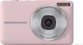 Digitale camera- Roze- 32GB micro-geheugenkaart met 2batterijen- 1080P compactcamera- 44MP camera- HD vlogging-camera- draagbare minicamera met 2,5 inch LCD-scherm-2 batterijen