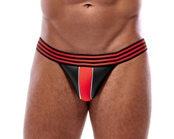 Svenjoyment Opvallend Gestreepte Jockstrap in Neopreen Gestreepte Look - Maat S/M