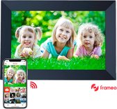 Cadre photo numérique Zwart - avec Wifi et application Frameo - 10,1 pouces - Cadre photo - Écran tactile HD+ IPS - 16 Go - Mirco SD by JM Force