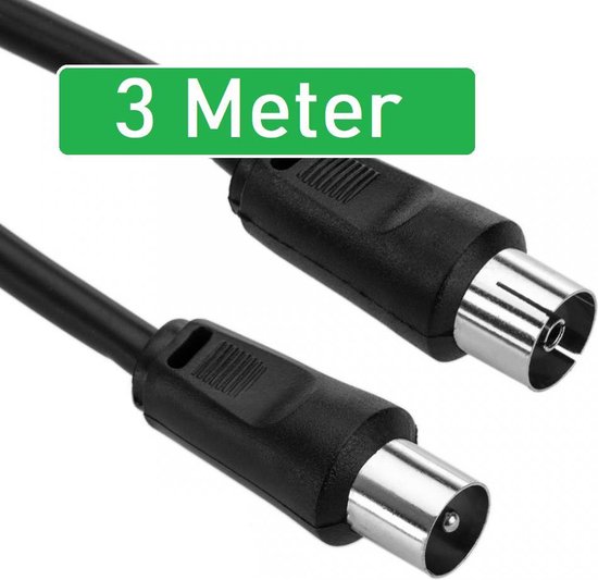 4G Coax Kabel - 3 Meter - Digitale TV Snoer - 4K Ultra HD Coaxkabel - Antennekabel - Geschikt voor Ziggo TV, Satelliet - IEC Male to Female