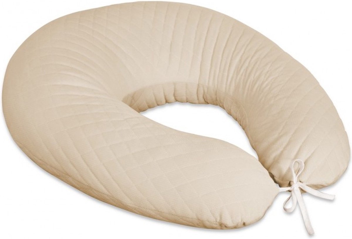 Goedkoopste Babybam Voedingskussen Soft Velvet Nougat 185 cm- Zwangerschapskussen - Zijslaapkussen - Met Handige Afritsbare Hoes