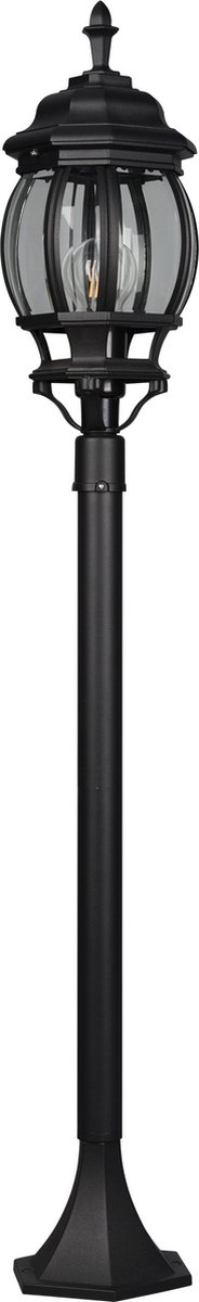 TRIO ELVO - Paalverlichting - Zwart mat - excl. 1x E27 4 W - Afstandsbediening - Geintegreerde dimmer - Traploos instelbare lichtkleur - Indirecte verlichting - Buitenverlichting - IP44