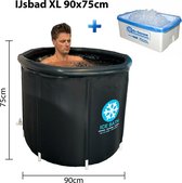IJsbad + 20kg IJsblokjes meegeleverd | Groot ijsbad XL - 80x90cm | 300 Liter | Inflatable ice bath | Opblaasbad | Opvouwbaar IJsbad