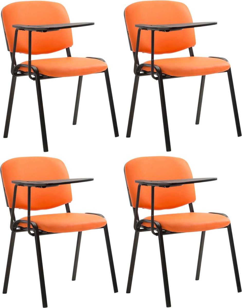 CLP Ken Set van 4 stoelen - met klaptafel - Kunstleer oranje
