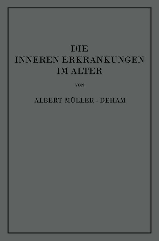 Die inneren Erkrankungen im Alter - cover