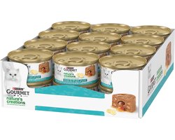 Gourmet Nature's Creations Mousse - Kattenvoer Natvoer - Hart van Saus - Kabeljauw en Pastinaak - 24 x 85 g