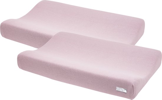 Meyco Baby Knit Basic aankleedkussenhoes - 2-pack - lilac - 50x70cm