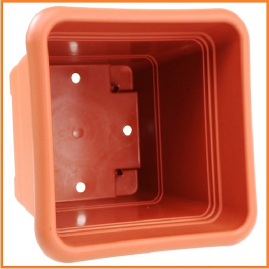 WELL HOME Blumentopf Aus Polyethylen, Terrakotta-Optik, 40x40 Cm – Für Drinnen & Draußen