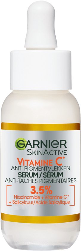 Garnier SkinActive Vitamine C* Anti-Pigmentvlekken Serum - Met Niacinamide en Salicylzuur - Serum Tegen Pigmentvlekken - Voor Een Stralende Huid - 30ml - Garnier