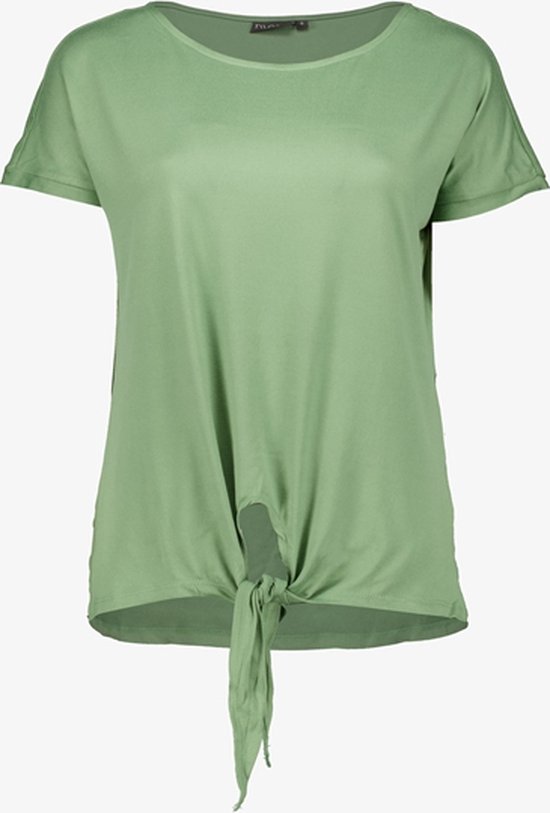 TwoDay dames T-shirt groen met knoop - Maat 3XL