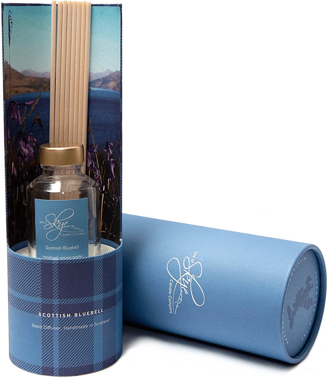 Reed Diffuser Scottish Bluebell - 12 weken - Isle of Skye Candle - Handmade in Scotland