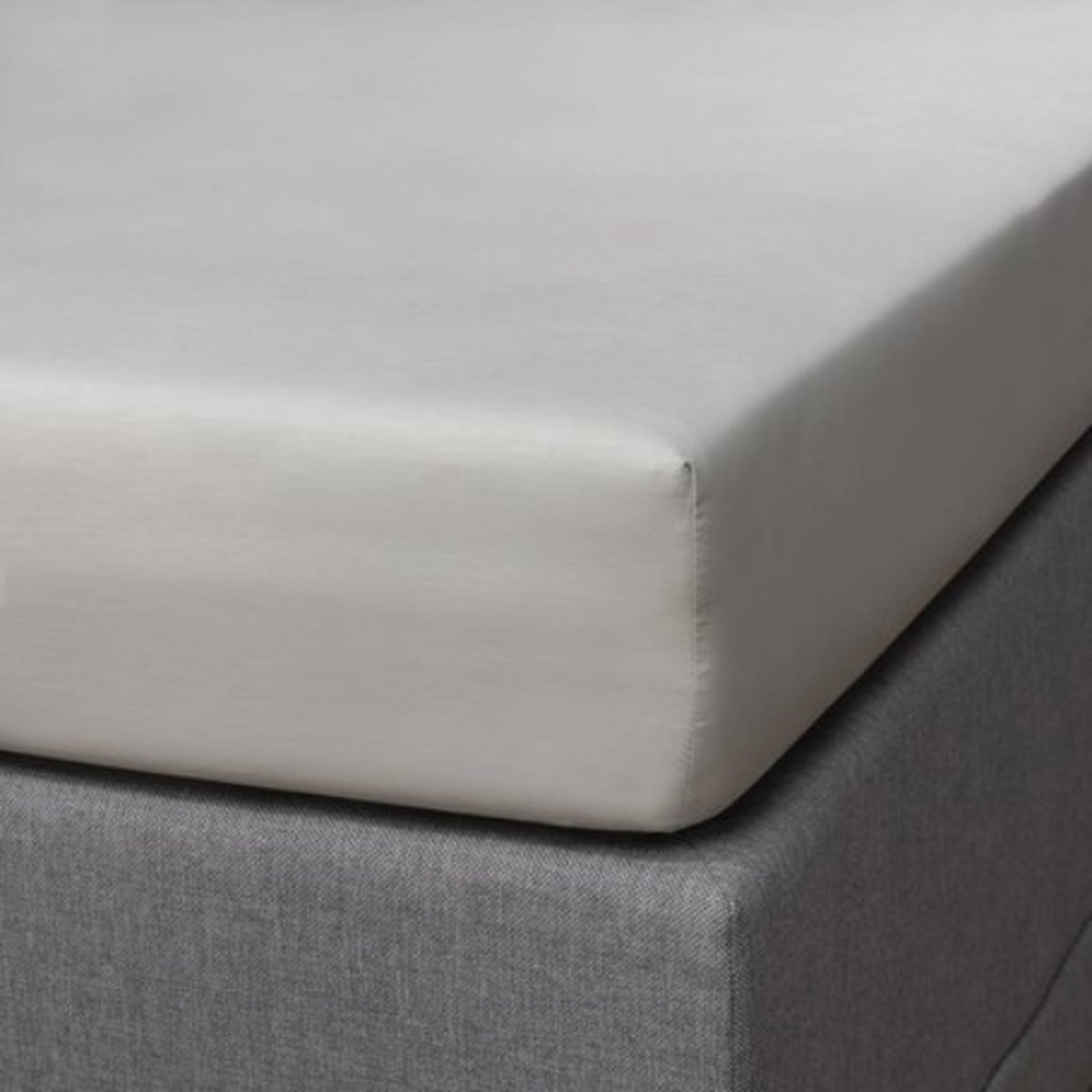 Senzatione katoen satijn Hoeslaken zilver grijs - 160x220+30