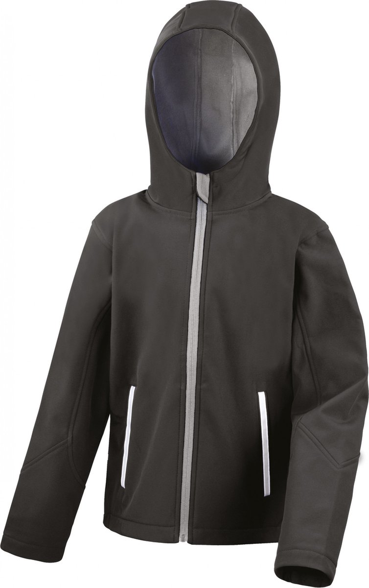 Result Junior TX Performance Hooded Soft Shell Jacket RT224J – L 9-10 Zwart