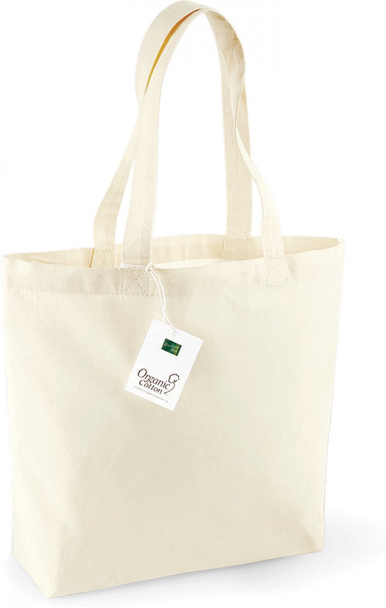 Westford Mill Organic Cotton Shopper WM180 - Natural - 32 x 35 x 12 cm