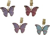Poids/cintres pour nappe Decoris - 4x - papillon - métal - violet