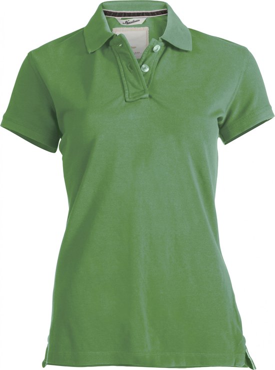 Polo Dames XS Kariban Kraag met knopen Korte mouw Vintage Green 100% Katoen