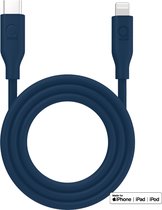 Qware - USB C to Lightning - Kabel - Cable - Fast charge - Snel laden - 1 meter - Siliconen - Knoop vrij - Extra flexibel - Blauw