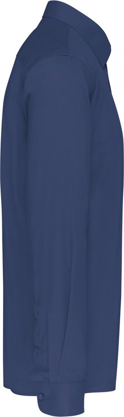 Overhemd Heren 4XL Kariban Lange mouw Deep Blue 65% Polyester, 35% Katoen
