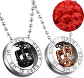 Set collier Keep Me In Your Heart + pétales de rose = cadeau de Saint-Valentin pour Hem et Cheveux - Cadeaux de Saint-Valentin pour hommes