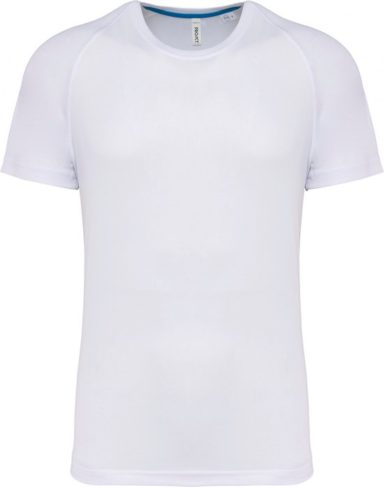 SportT-shirt Heren XL Proact Ronde hals Korte mouw White 100% Polyester