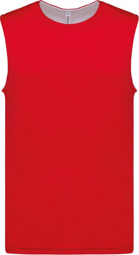 SportSportshirt Unisex XXL Proact Mouwloos Sporty Red / White 100% Polyester
