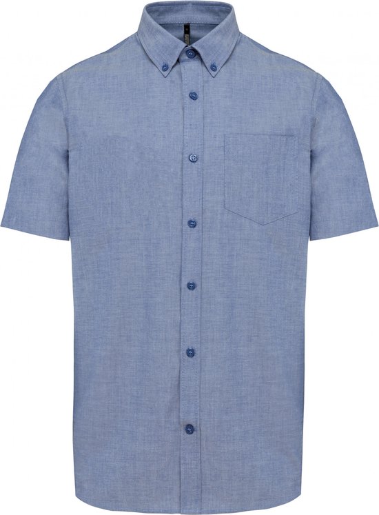 Overhemd Heren 6XL Kariban Korte mouw Oxford Cobalt Blue 70% Katoen, 30% Polyester