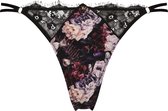 Untouched strings dames - ondergoed dames - duurzaam - perfecte pasvorm - Dark Flowers String L