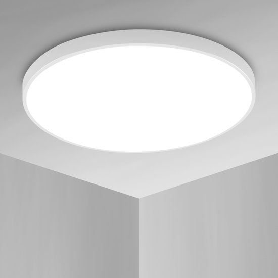 Delaveek-Ronde LED Plafondlamp - 24W 2700lm - Ø27cm - 6500K koud wit- IP54 - Voor Badkamer, Slaapkamer, Keuken