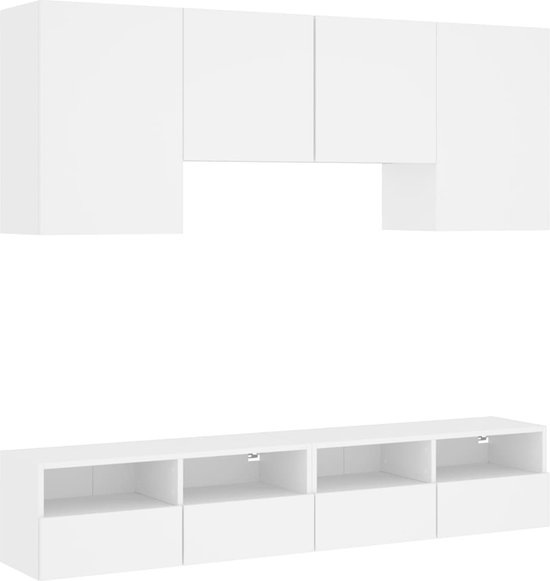 vidaXL-5-delige-Tv-meubelset-bewerkt-hout-wit