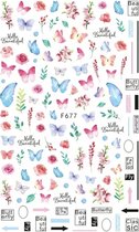 Nagelstickers Flowers and Butterflies ( 677 )