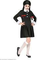 Widmann - Pop kostuum Kostuum - Duistere Wednesday Addams - Meisje - Zwart - Maat 158 - Halloween - Verkleedkleding