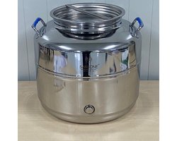Sansone Olijfolievat 30 liter (RvS) met Kraan - Olijfolie - Olijfolievat - Sansone