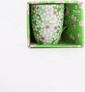 Tokyo Design Studio - Kawaii Flower mok - Groen - 300ml - bloemen - porselein