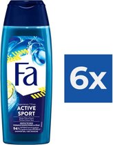 Fa Douchegel Unisex - Sport 250 ml - Voordeelverpakking 6 stuks