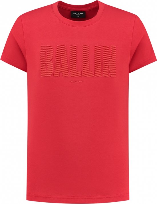 Ballin Amsterdam - Jongens Slim fit T-shirts Crewneck SS - Red - Maat 10