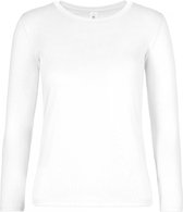 T-shirt Dames 3XL B&C Ronde hals Lange mouw White 100% Katoen