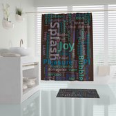 Casabueno - Douchegordijn Zwart - 180x200 cm - Digitale Print - Badkamer Gordijn - Shower Curtain - Anti Schimmel - Waterdicht - Sneldrogend - Wasbaar