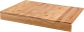 Bamboe snijplank met aanslagrand - 43 x 33 cm - houten keukenplank met sapgoot - trancheerplank serveerplank houten plank vleesplank fornuis afdekplaat