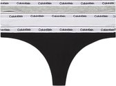 Bol.com Calvin klein 3 Pack Dames Strings - Katoen - Zwart/Grijs/Wit - Maat L aanbieding