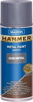 Maston Hammer - metaalverf - gun metal grey - smooth - spuitlak - 400 ml