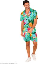 Widmann - Hawaii & Carribean & Tropisch Kostuum - Zomer Festival Flamingo Trip - Man - Blauw - Small / Medium - Carnavalskleding - Verkleedkleding