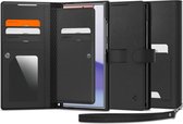 Spigen Wallet S Plus Book Case Wallet - Étui avec espace pour cartes - Convient pour le Samsung Galaxy S24 Ultra - Zwart