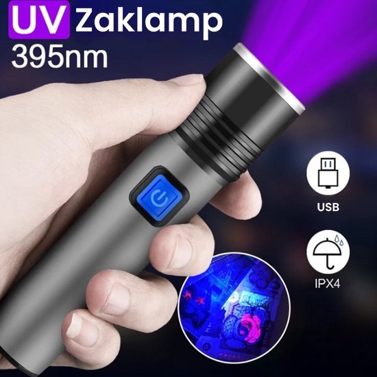 Foto: Led uv zaklamp paars blacklight usb c oplaadbaar vlek detector urine detector detecteer vlekken van uw huisdieren detecteer vlekken in hotel ingebouwde 18650 batterij waterproof draagbaar formaat 900 lumen