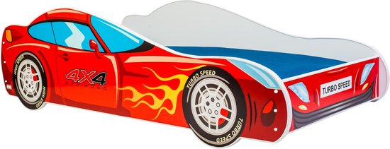 Autobed - 140x70cm - met matras - rood