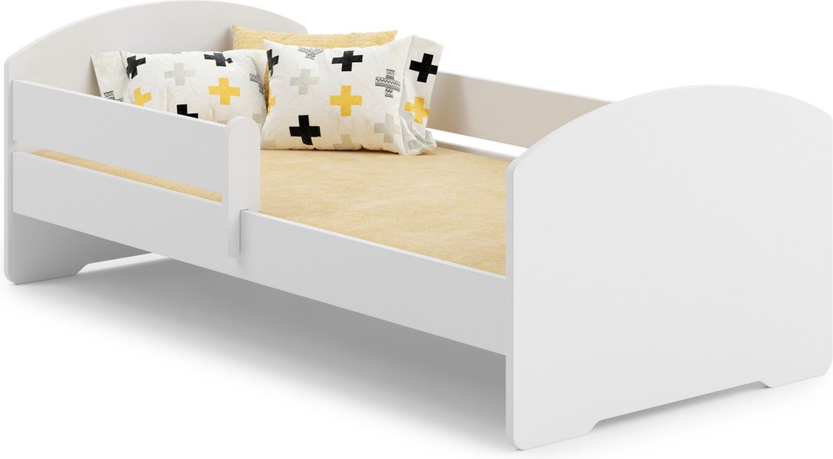 Viking Choice LUK - Peuterbed - met matras & hekje - 160x80cm - wit zuiver wit
