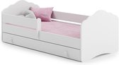 Lit enfant Fala 140x70 avec tiroir, garde-corps, matelas et sommier inclus